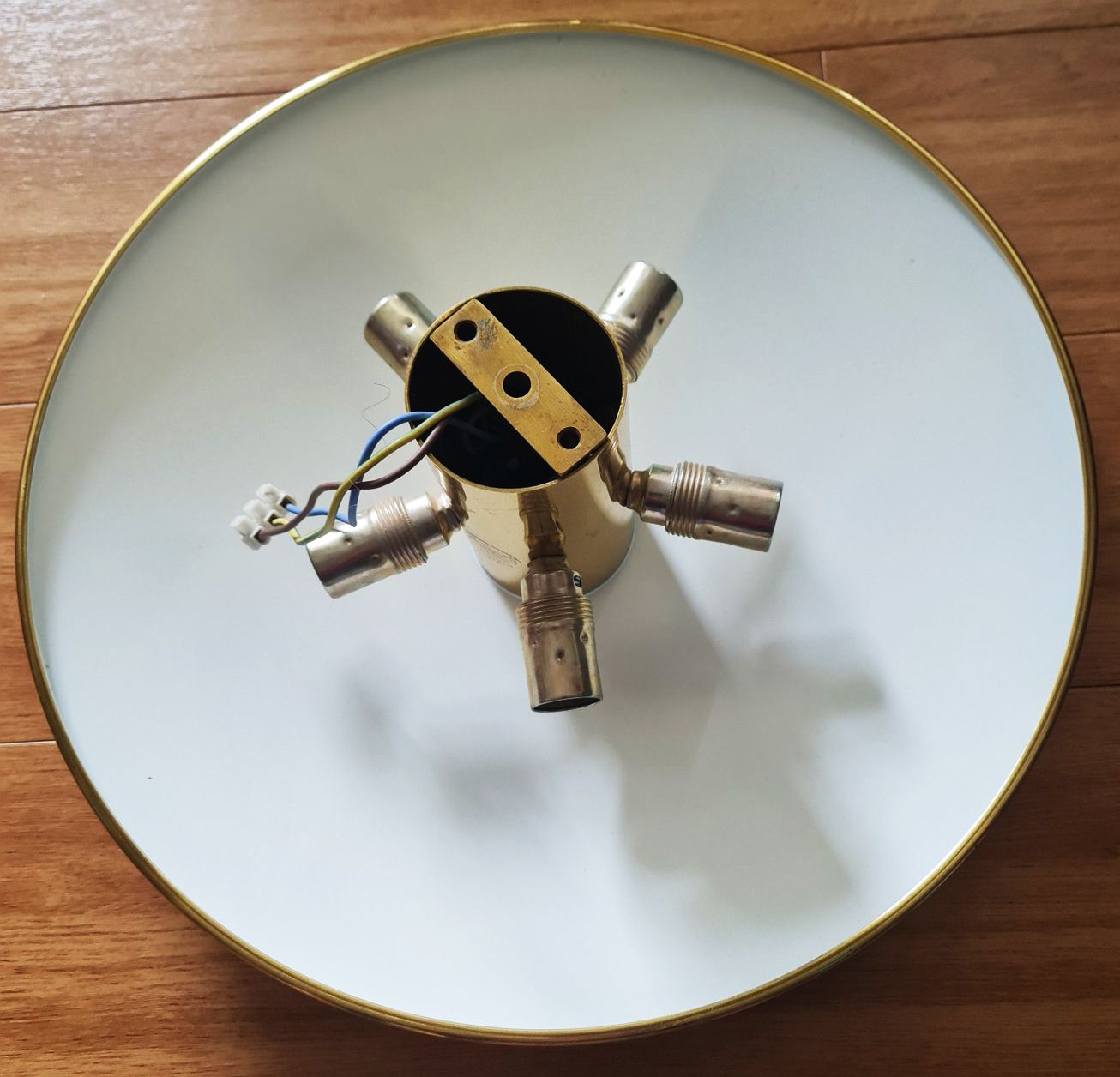Gela Sela 40 Gilded Brass Flush Mount Light By Florian Schulz, Germany, 1960 photo furniture