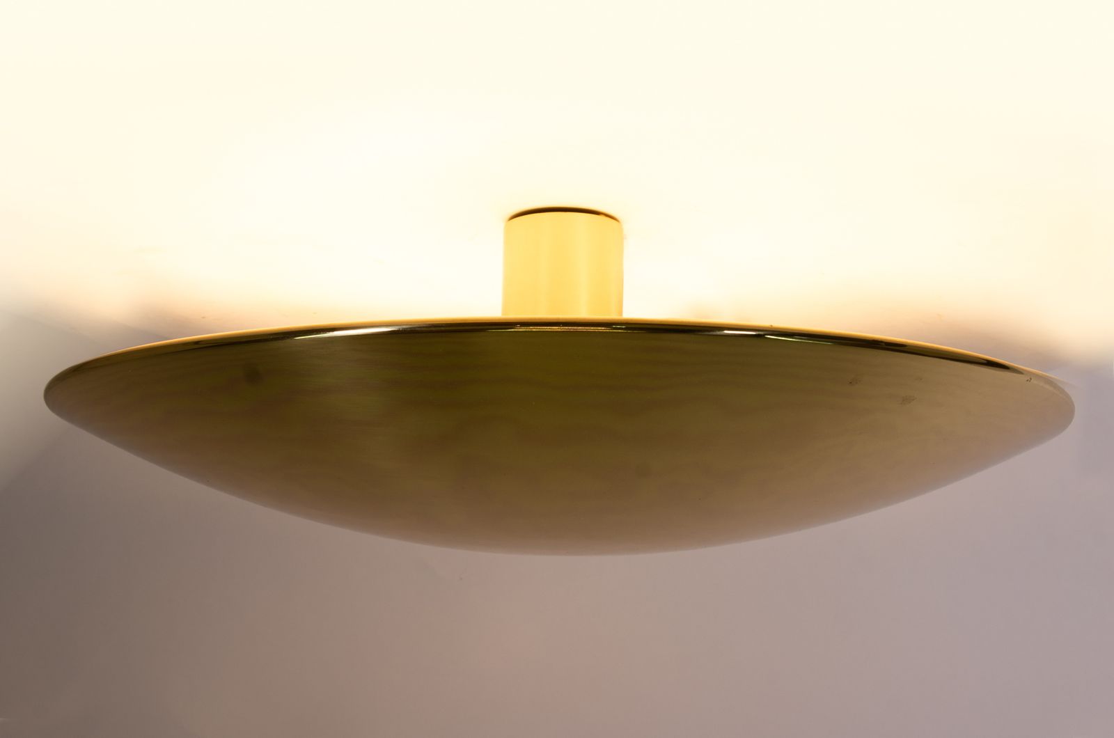 Gela Sela 40 Gilded Brass Flush Mount Light By Florian Schulz, Germany, 1960 photo for sale