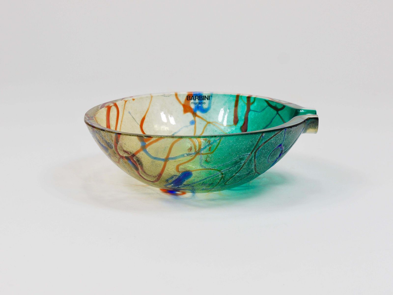 Alfredo Barbini Signed Murano Art Glass Bowl Or Ashtray, Italy, 1970s photo for sale