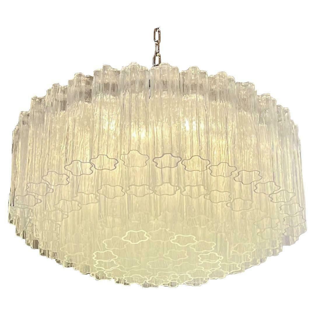 Elegant Murano Glass Chandelier  101 Clear Tube Glasses