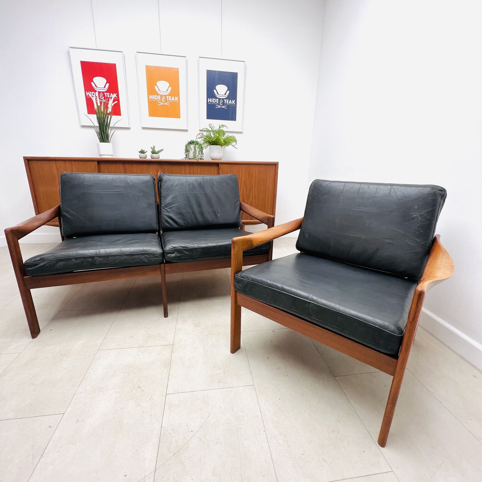 Danish Lounge Chair And Sofa By Illum Wikkelsø photo for sale