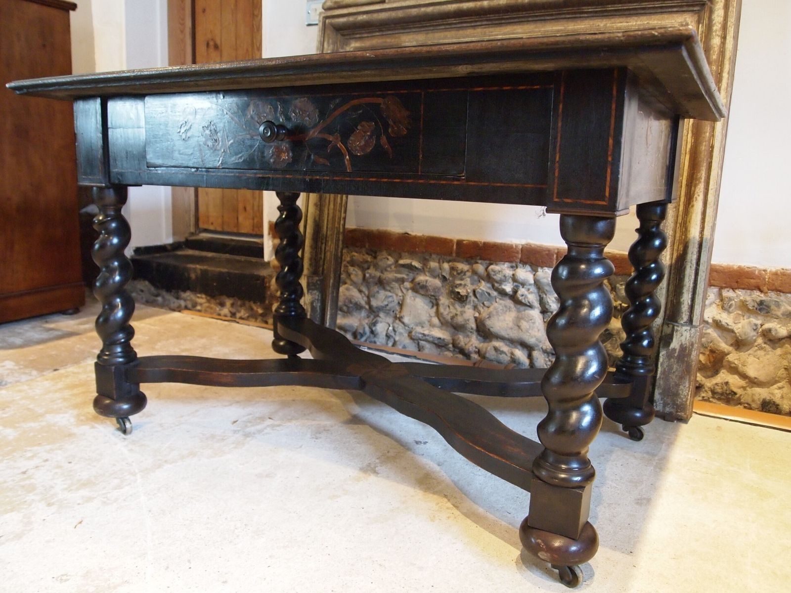 photo for sale Table Stunning Rare Marquetry George II Oak C1740