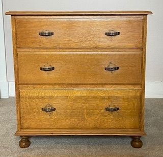 Vintage Gillows And Waring Three Drawer Oak Chest photo furniture