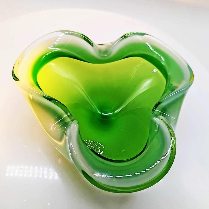 1960s Big Ashtray Or Catch All In Murano Glass By Flavio Poli For Seguso.   Made In Italy. photo vintage