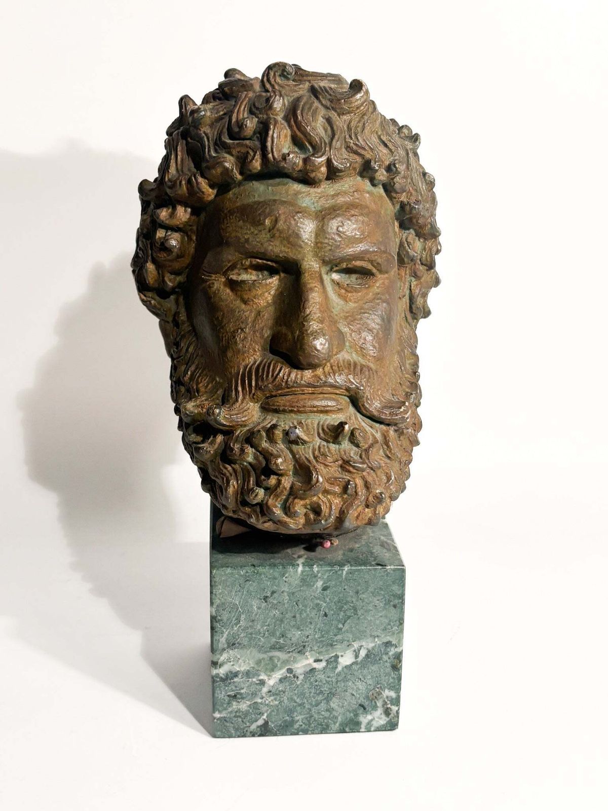 Head Of The Boxer Satyros Of Elis In Marble Printed 20th Century