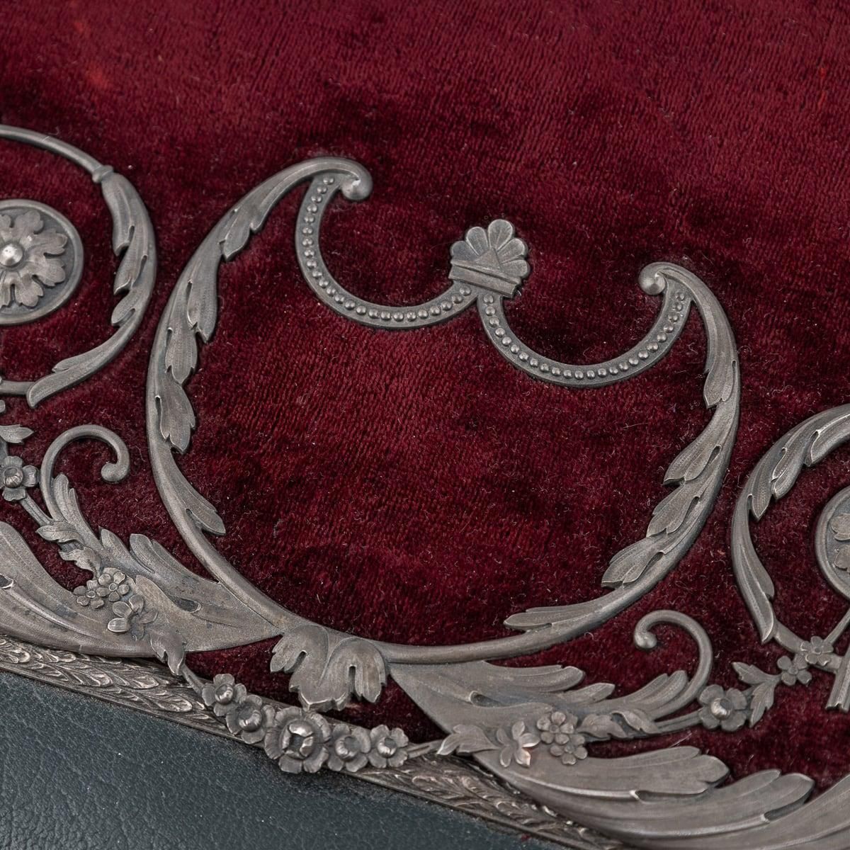 photo for sale Antique 19th Century Russian Solid Silver, Velvet & Leather Book Cover C.1890