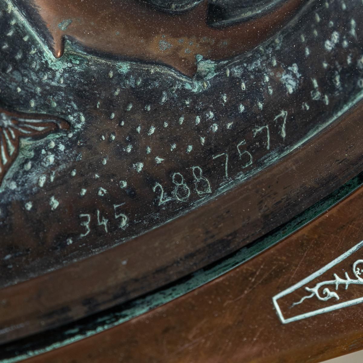 photo vintage Vintage 20th Century Spanish Embossed Copper Table By Malart C.1930