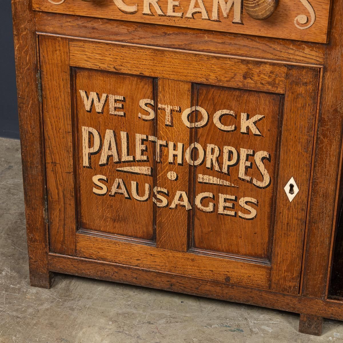 photo for sale Antique 19th Century Victorian Solid Oak & Glass Dresser, Later Painted C.1880