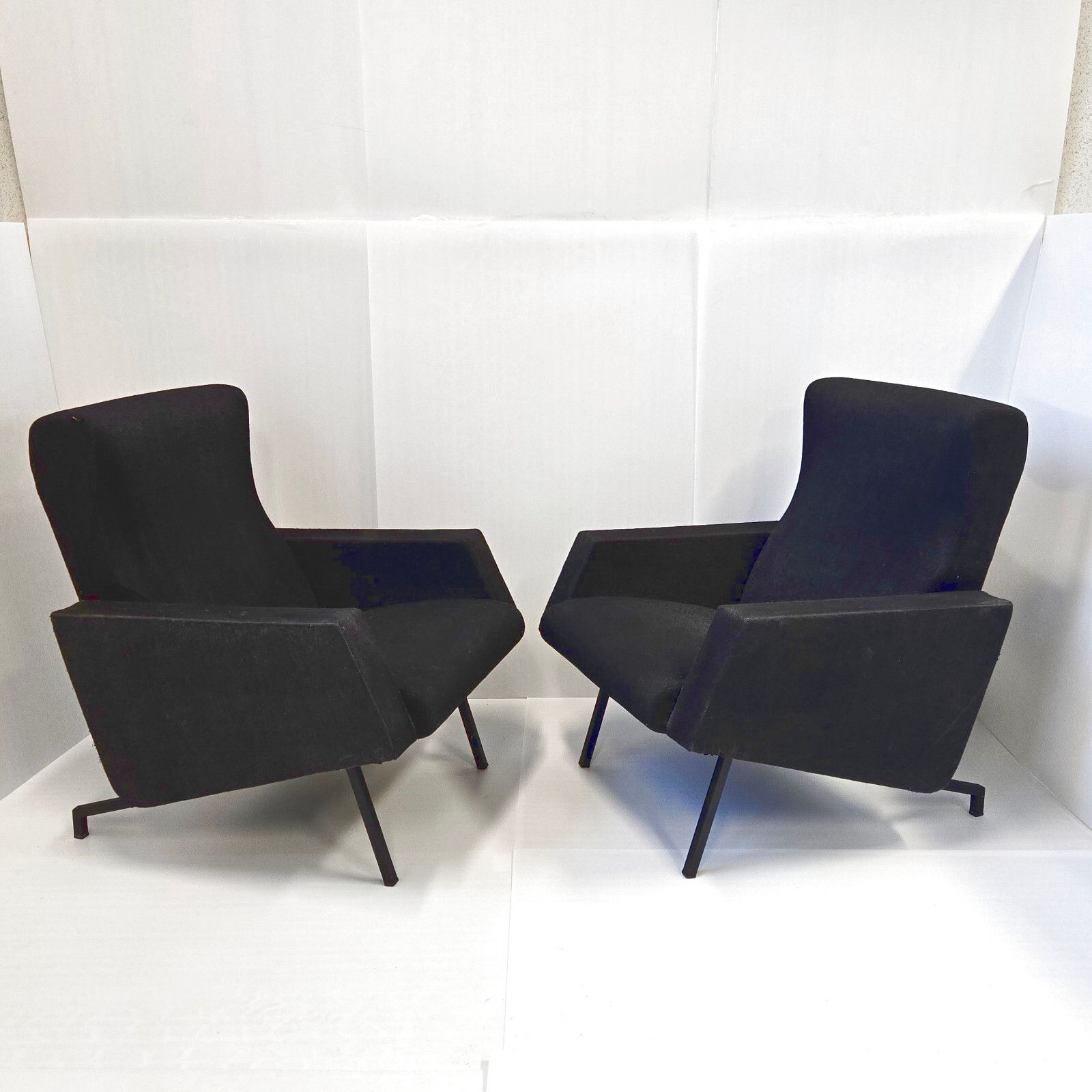 Paar Vintage Stone Guariche Miami Fauteuils Voor Meurop, Ca. Jaren 1960