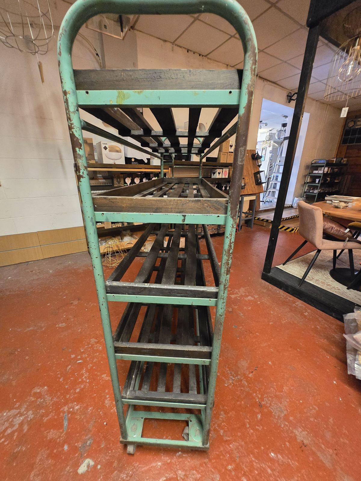Origional Old Factory Shoe Storage Trolleys photo Furniture