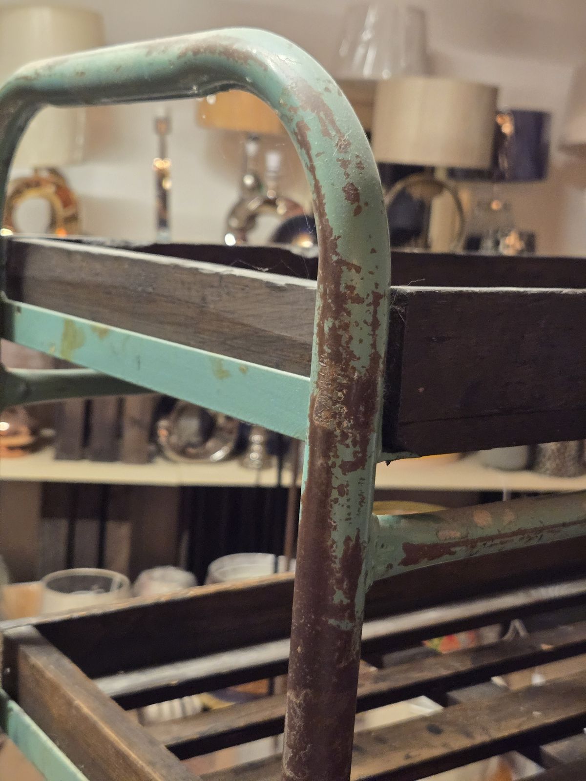 Origional Old Factory Shoe Storage Trolleys photo vinterior