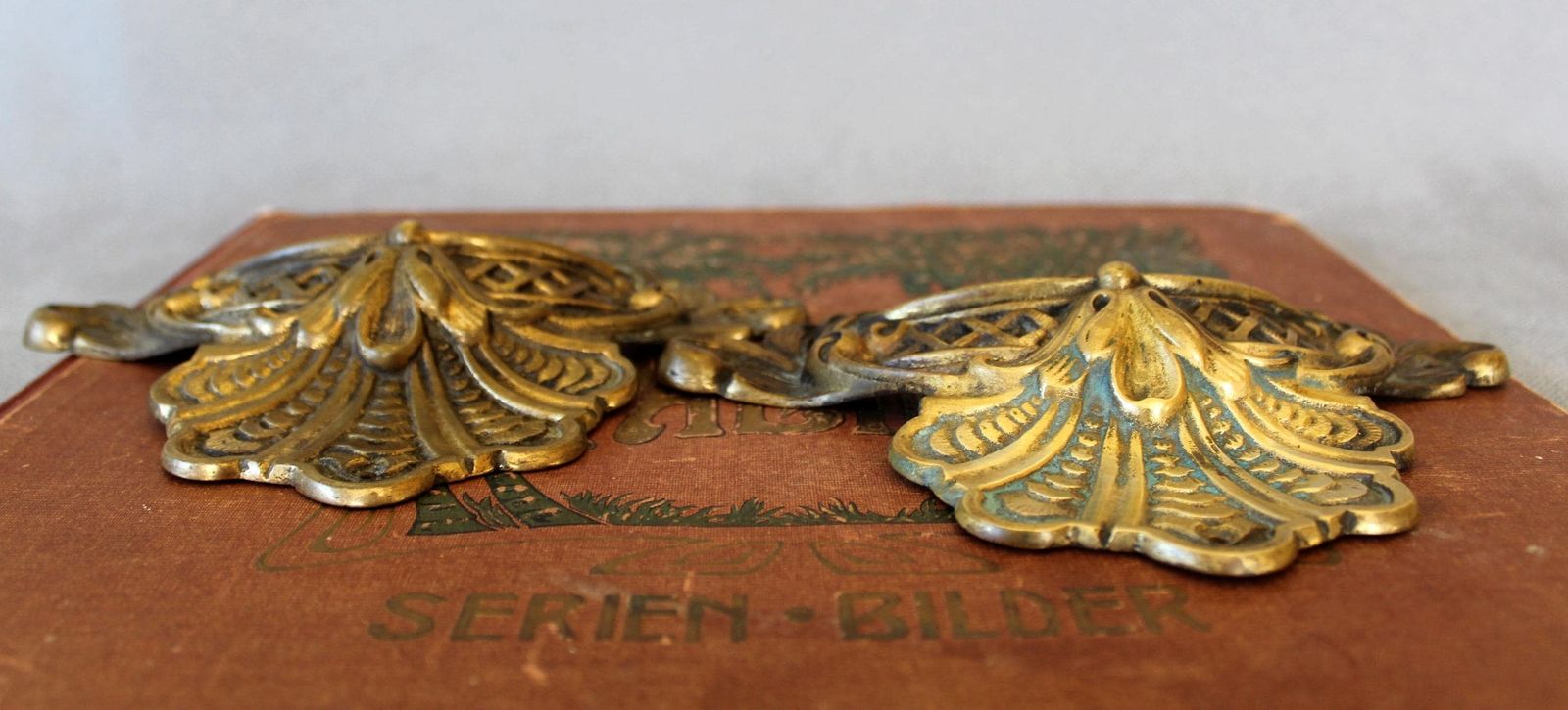photo for sale Set Of Two Antique Rococo Regency Cast Bronze Handle, Piano Handle, Carrying Handle, Furniture Handle, Hardware Restoration, Architectural