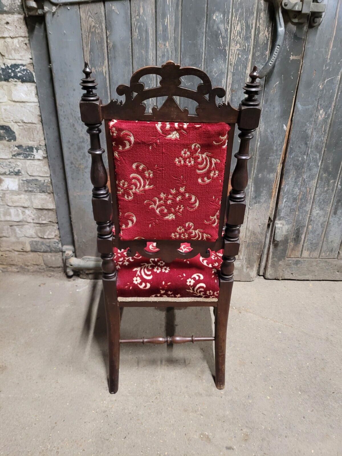 Antique 19th Century Victorian Upholstered Armchair And Footstool photo 695.0