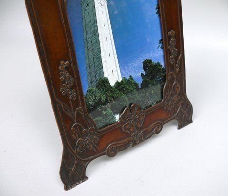photo furniture German Art Nouveau Picture Frame In Patinated Copper, 1890s