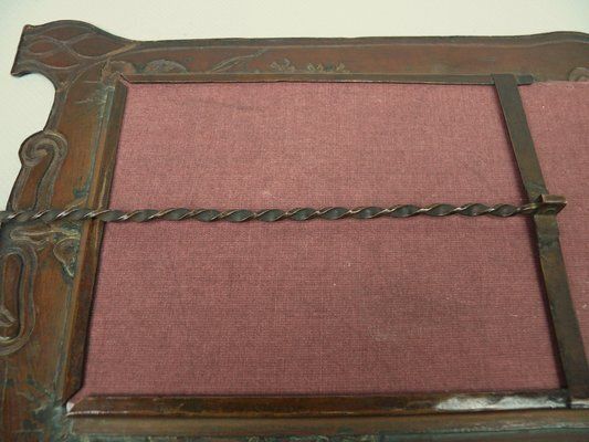 1523.0 German Art Nouveau Picture Frame In Patinated Copper, 1890s photo