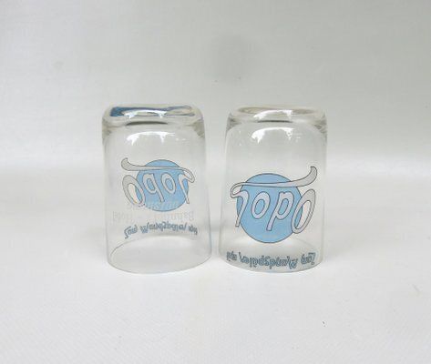 Art Deco Odol Toothpaste Cup With Wall Holders In Ceramic & Glass, 1920s, Set Of 4 photo vintage