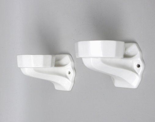 photo buy Art Deco Odol Toothpaste Cup With Wall Holders In Ceramic & Glass, 1920s, Set Of 4