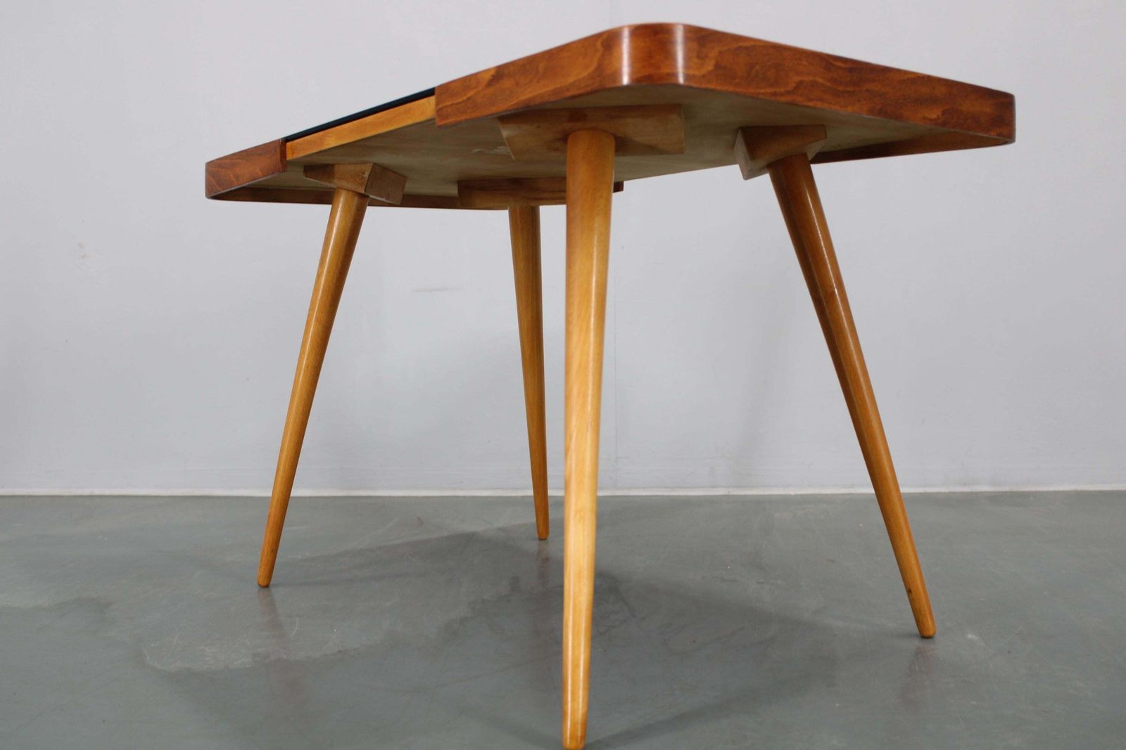 1960s Beech Coffee Table With Opaxy Glass Top, Czechoslovakia photo buy
