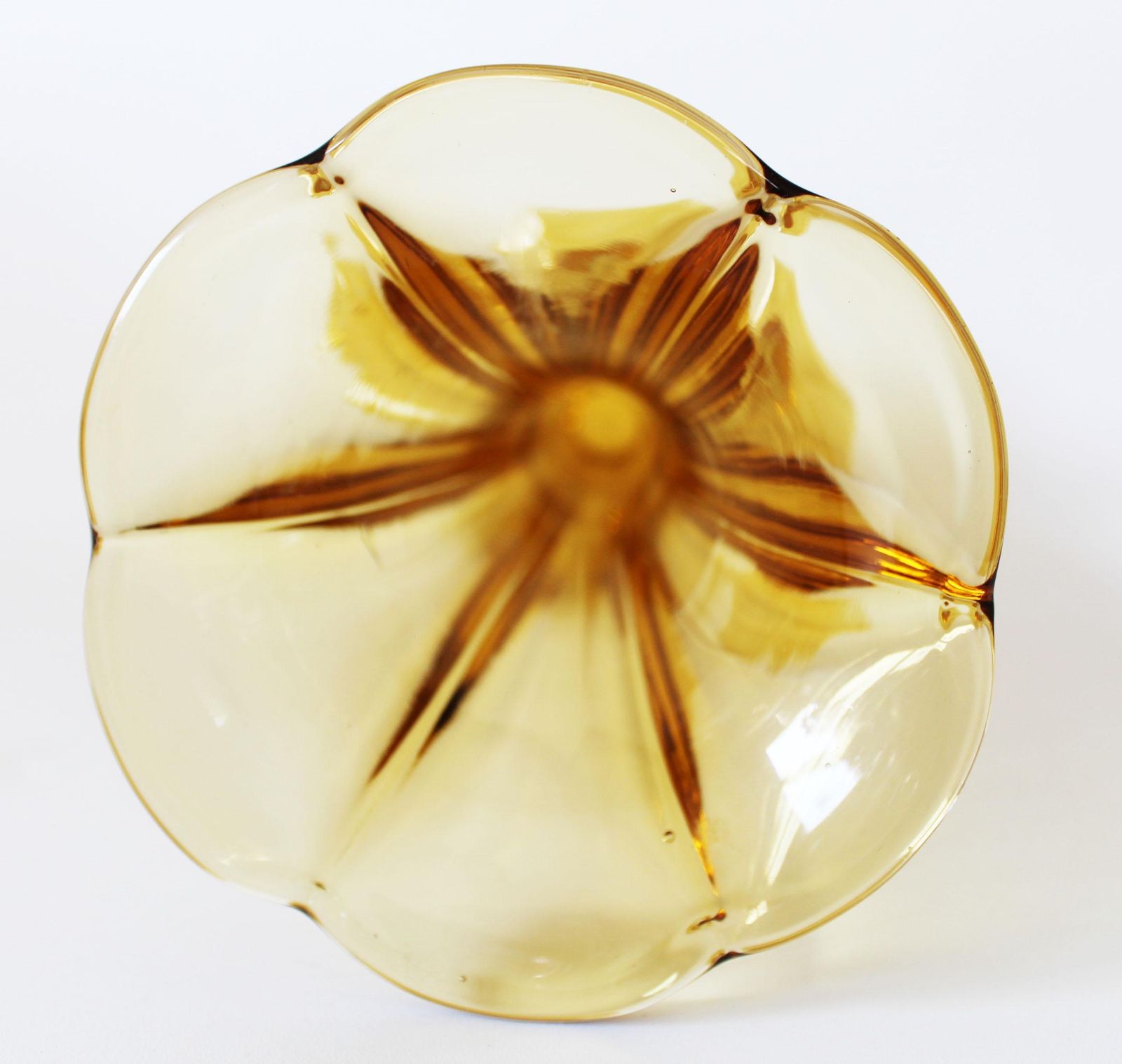 Art Deco Val Saint Lambert (Vsl) Amber Glass Vase, Charles Graffart Belgium, Tulip Vase, Signed, Model American 1935, Luxval Series photo buy