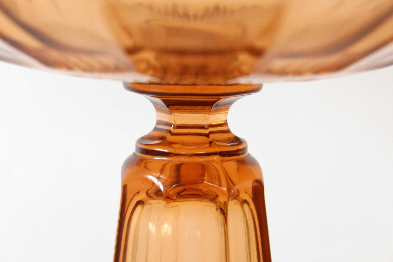 Art Deco Val Saint Lambert (Vsl) Peach Glass Compotier, Pedestal Bowl, Charles Graffart Belgium, Signed, Model Luxval 1935 Cotes Plates photo Home Decor