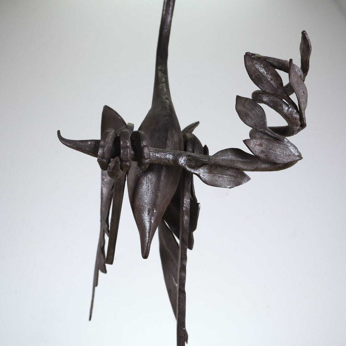 photo for sale Iron Sculpture With Black Marble Base, Attributed To Carlo Rizzarda