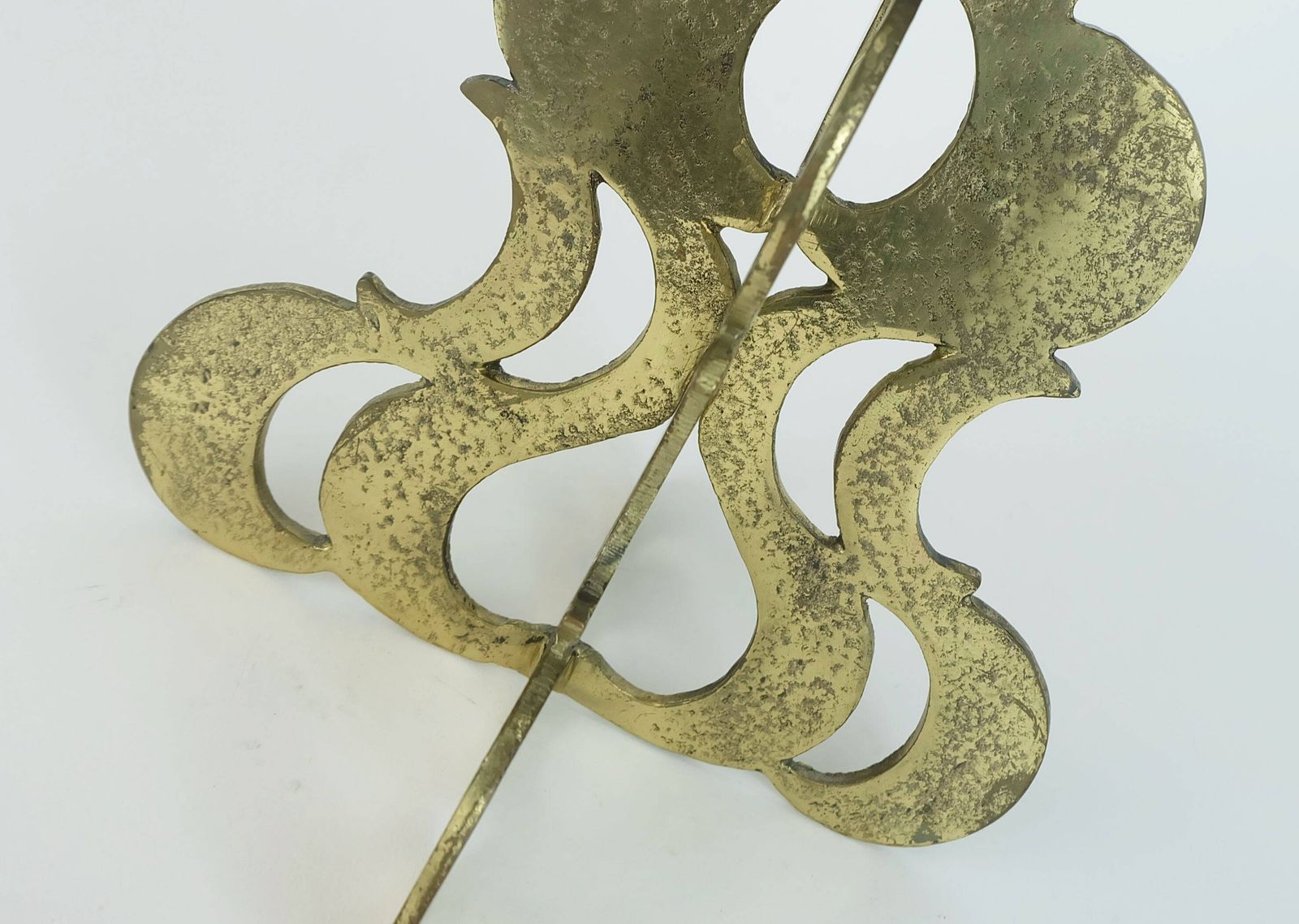 1960s Mid Century Brutalist Brass Candleholder For One Big Candle photo 209.0