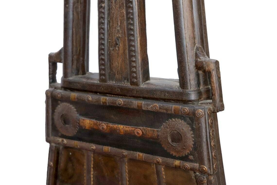 Upcycled Handcrafted Bullock Cart Chairs (Pair) | Solid Wood From Punjab, India, Circa 1900 photo vintage