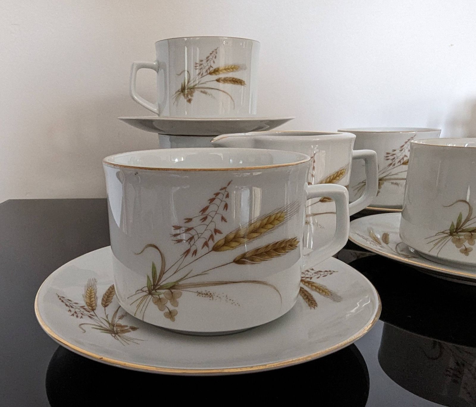 Marktleuthen Bavaria Winterling Pattern Ceramic Coffee Or Tea Set For 6 1950s 1960s Made In West Germany Mid Century photo vinterior