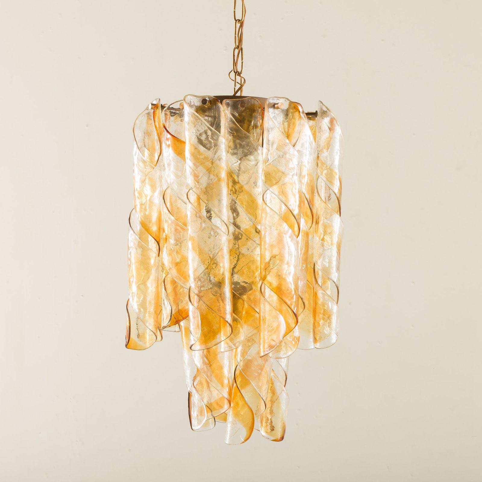 Mid Century Murano ‘Torciglione’ Glass Chandelier By Mazzega, Italy 1970s photo Lighting