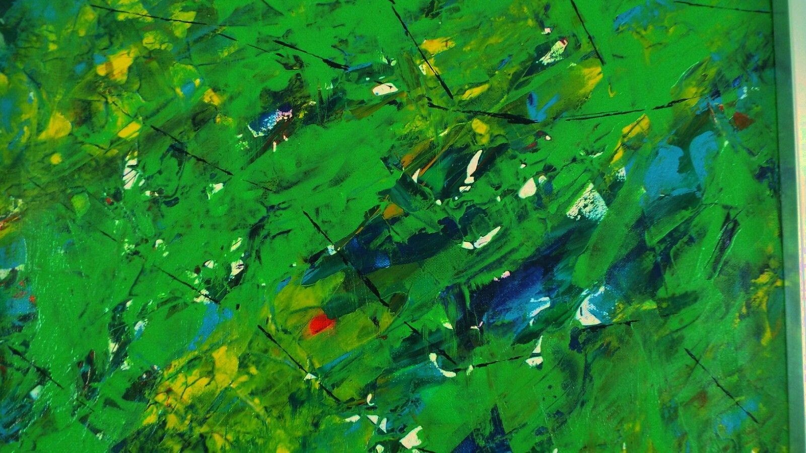 Original Abstract Landscape Painting Tropical Forest Framed James Lucas photo Art