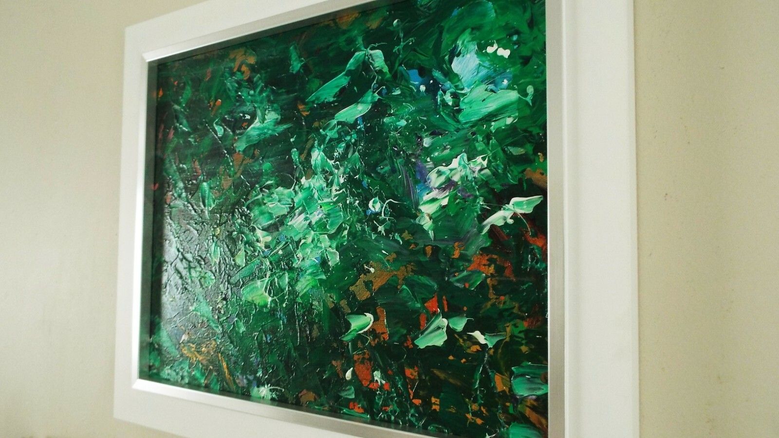 Original Abstract Landscape Painting Tropical Forest Framed James Lucas photo for sale