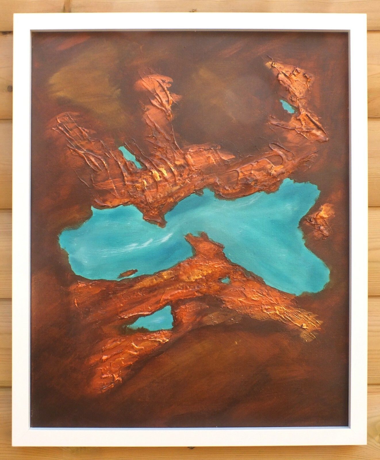 Original Abstract Painting James Lucas, Mineral Deposits, Framed James Lucas