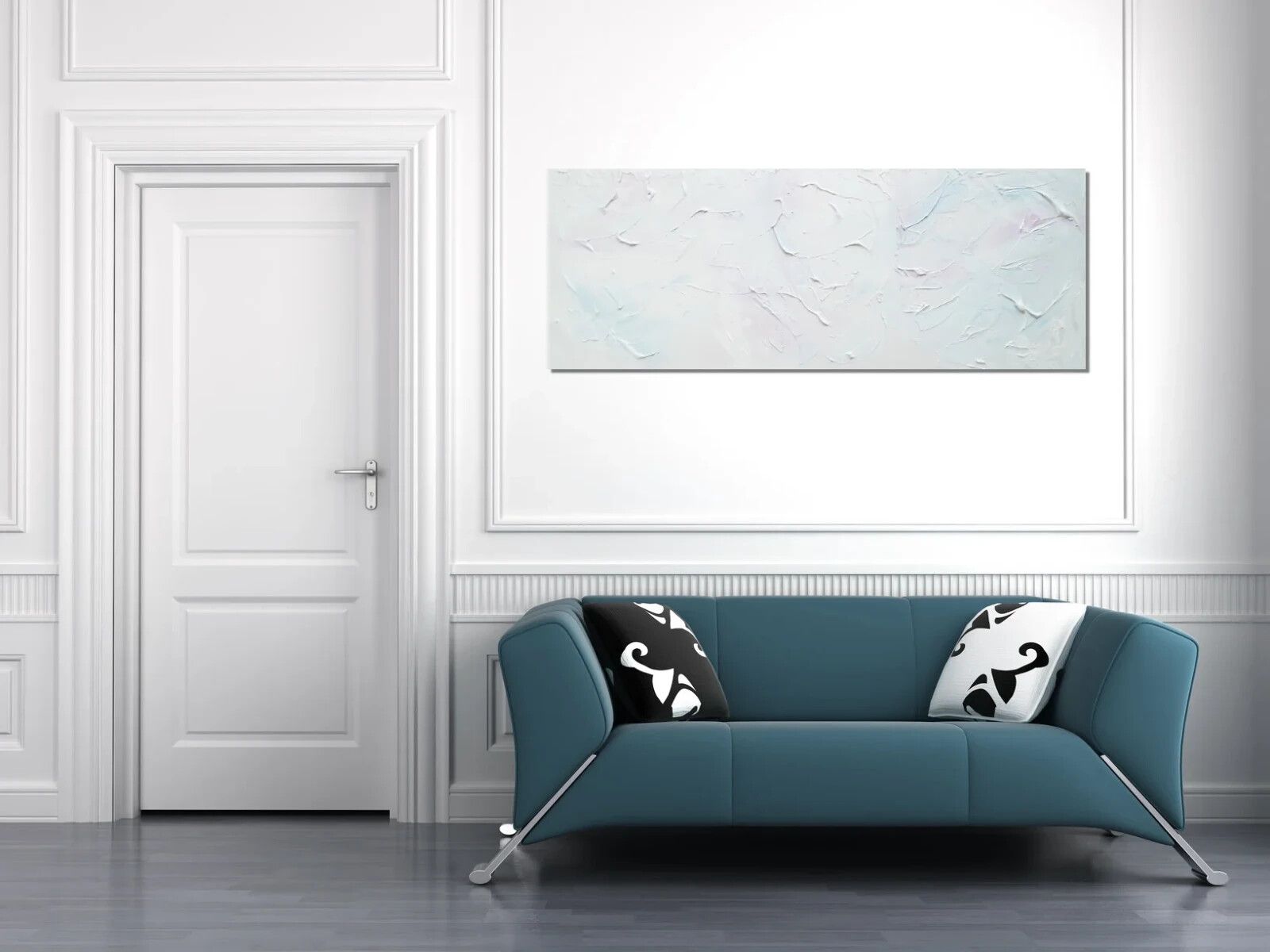 New Original Abstract Painting On Canvas Soothing Sky James Lucas 80x30cm photo furniture