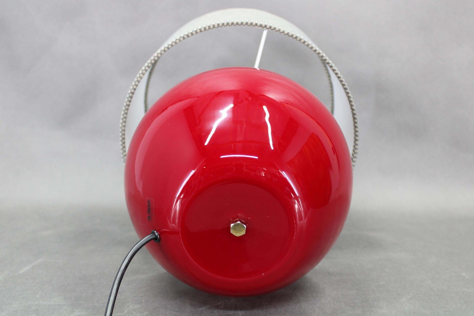 1970s Italian Veart Glass Table Lamp With Fabric Lamp Shade photo vintage