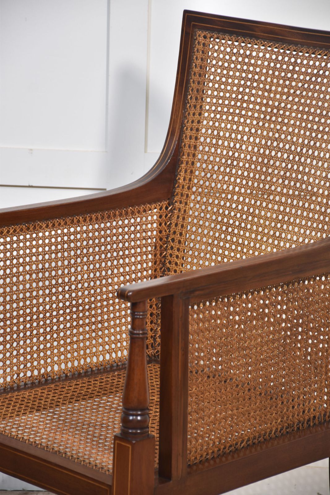 Mahogany Inlaid Bergere Armchair photo Furniture