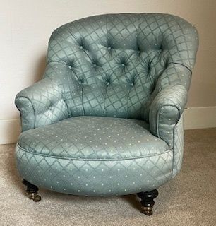 Antique Howard Style Button Back Over Stuffed Bedroom Nursing Chair photo furniture