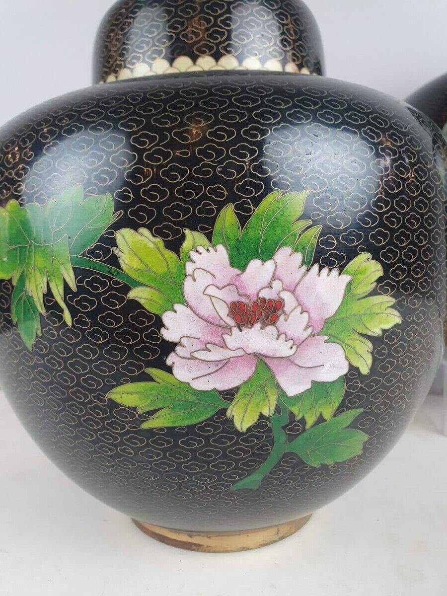 Set Of 4 Cloisonné Bronze Vases, China 20th Century photo buy