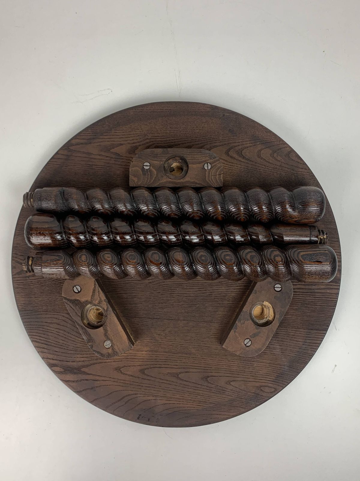 Furniture French Modernist Wood Turned Bobbin Side Sable In The Manner Of Charles Dud photo