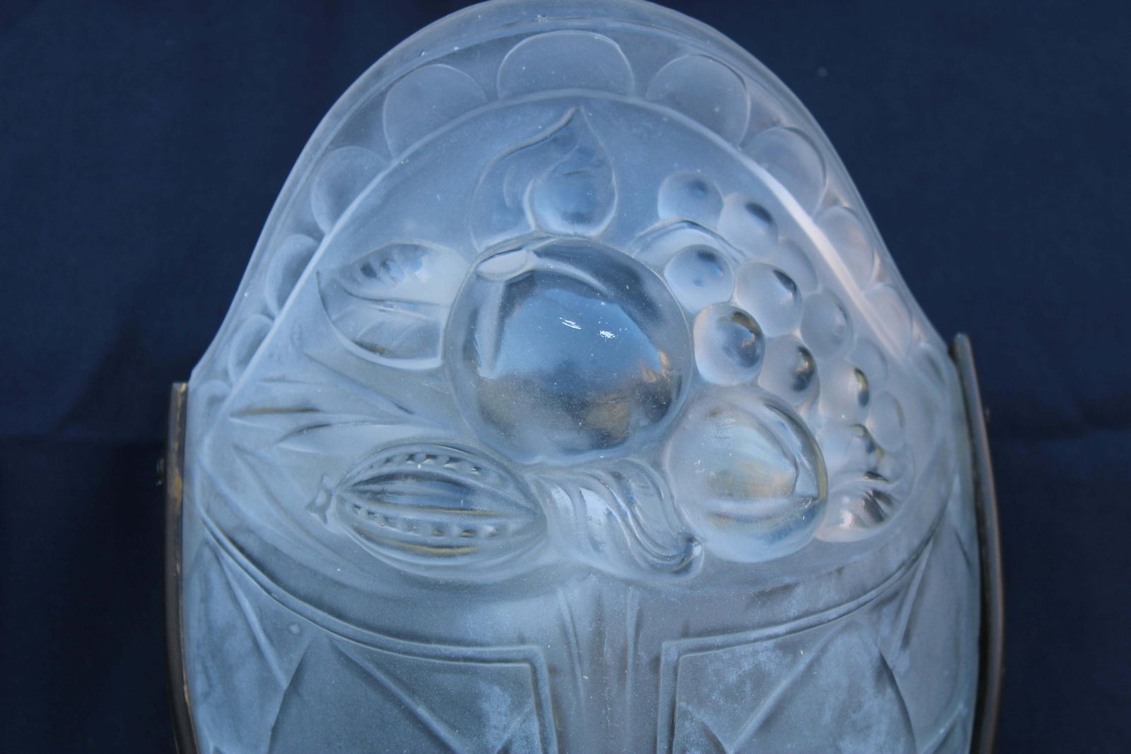 French Art Deco 1930's Crystal And Brass Lalique Style Wall Lamp photo 1251.0