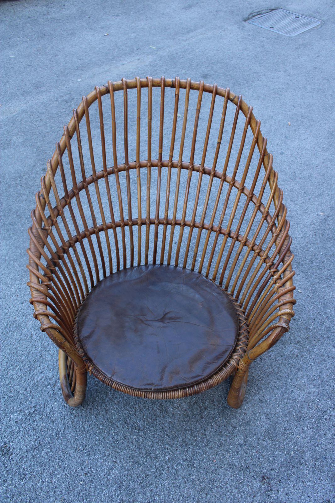 Curved Bamboo Armchair Frigerio 1950 Italian Design photo for sale