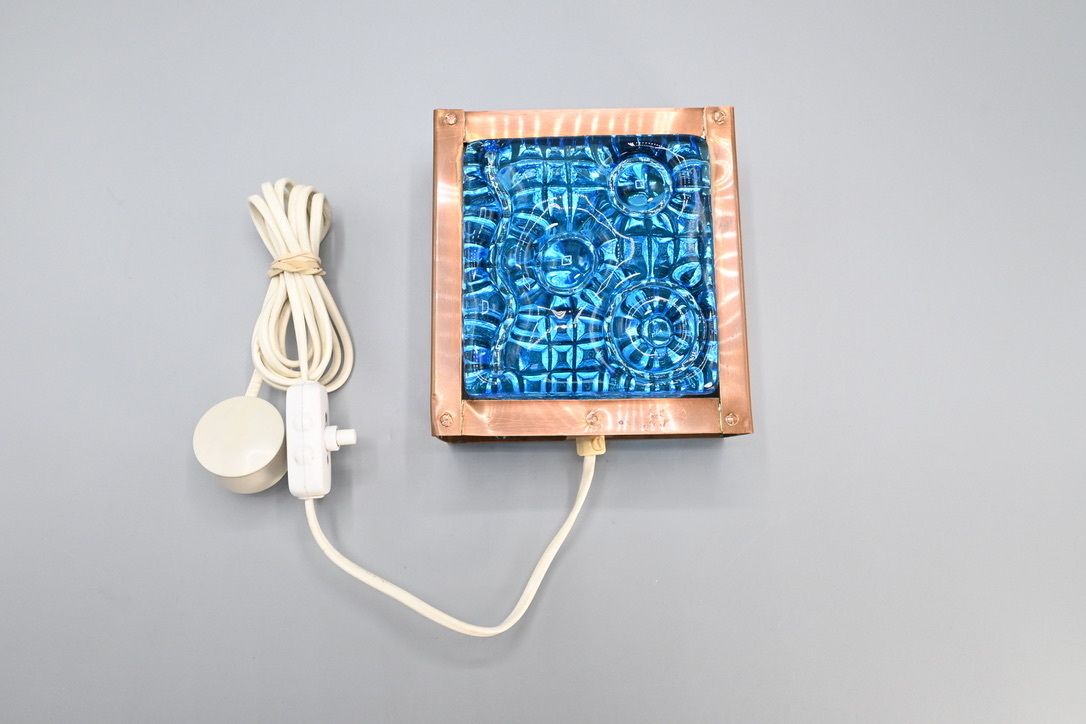 Scandinavian Copper And Glass Mid Century Modern Wall Lamp Made By Nils H Ledung photo Lighting