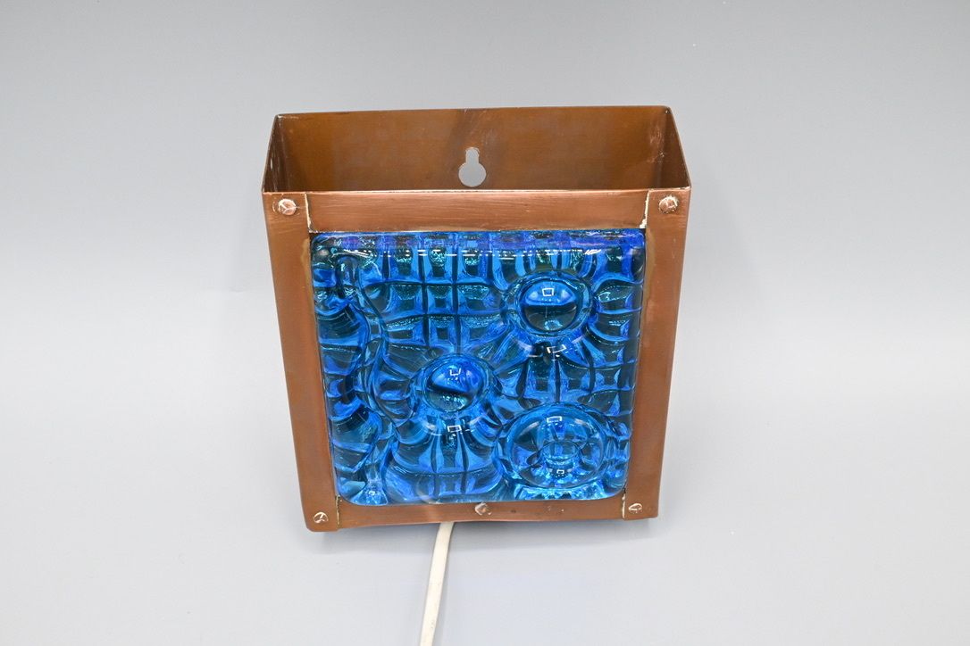 Scandinavian Copper And Glass Mid Century Modern Wall Lamp Made By Nils H Ledung photo vinterior