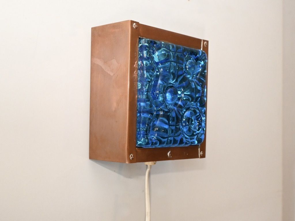 Scandinavian Copper And Glass Mid Century Modern Wall Lamp Made By Nils H Ledung photo buy