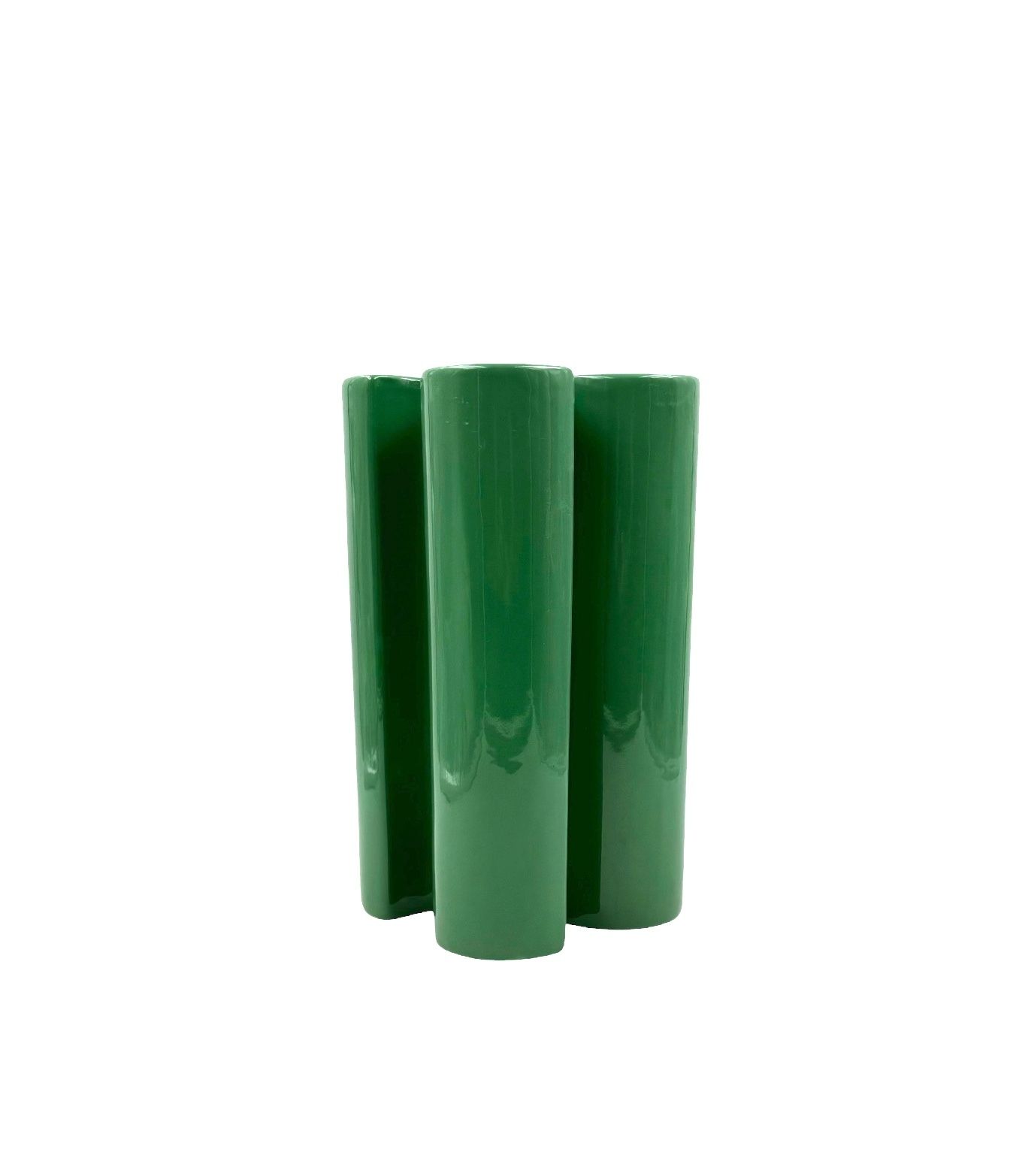 Franco Bettonica, Space Age Rare Green Ceramic Vase, Gabbianelli Italy Ca. 1970 photo for sale