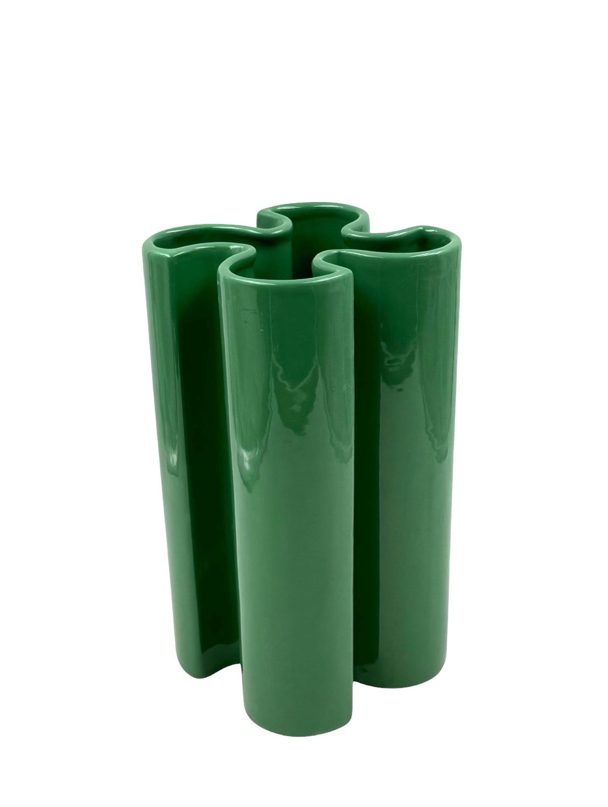 Home Decor Franco Bettonica, Space Age Rare Green Ceramic Vase, Gabbianelli Italy Ca. 1970 photo