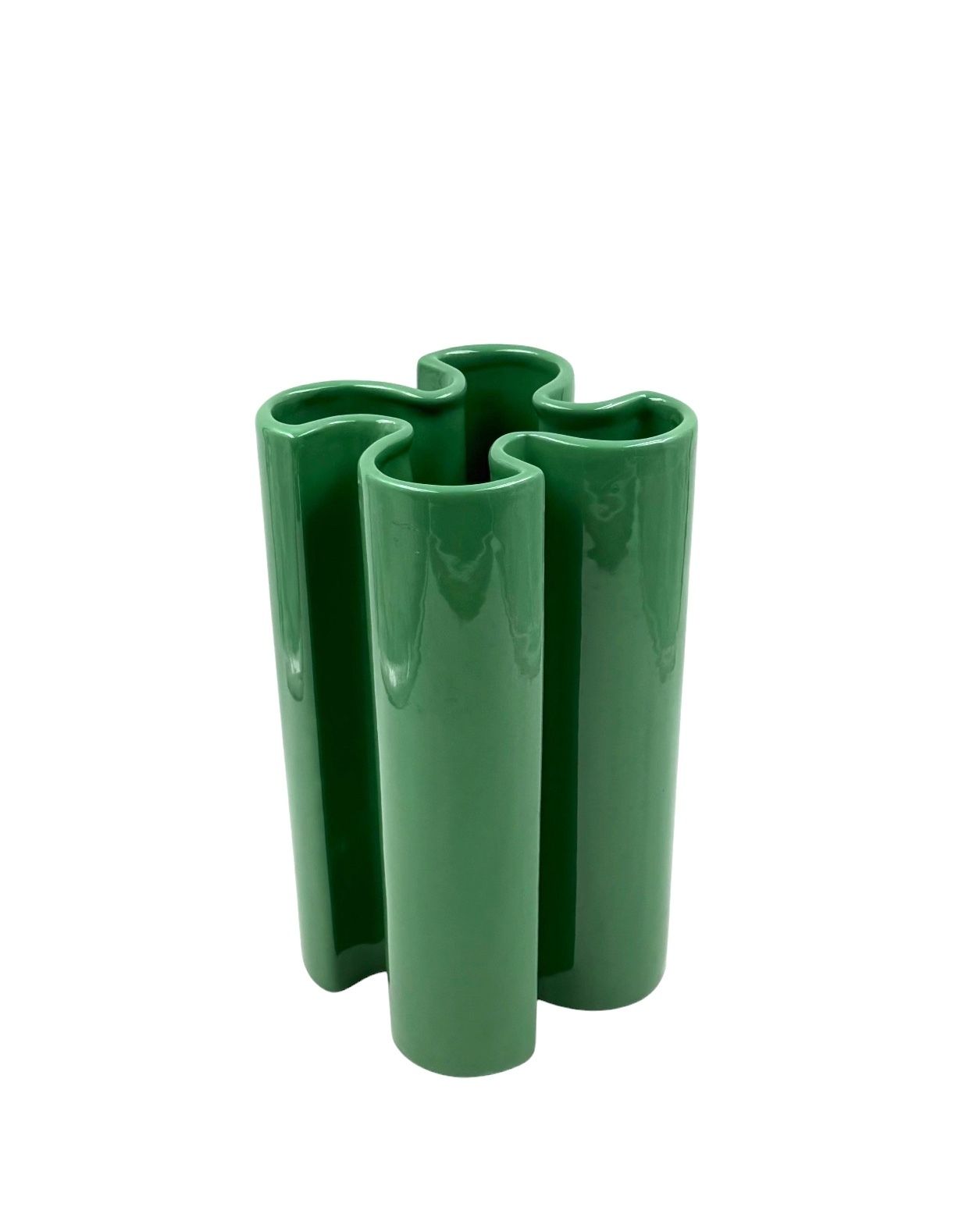 650.0 Franco Bettonica, Space Age Rare Green Ceramic Vase, Gabbianelli Italy Ca. 1970 photo