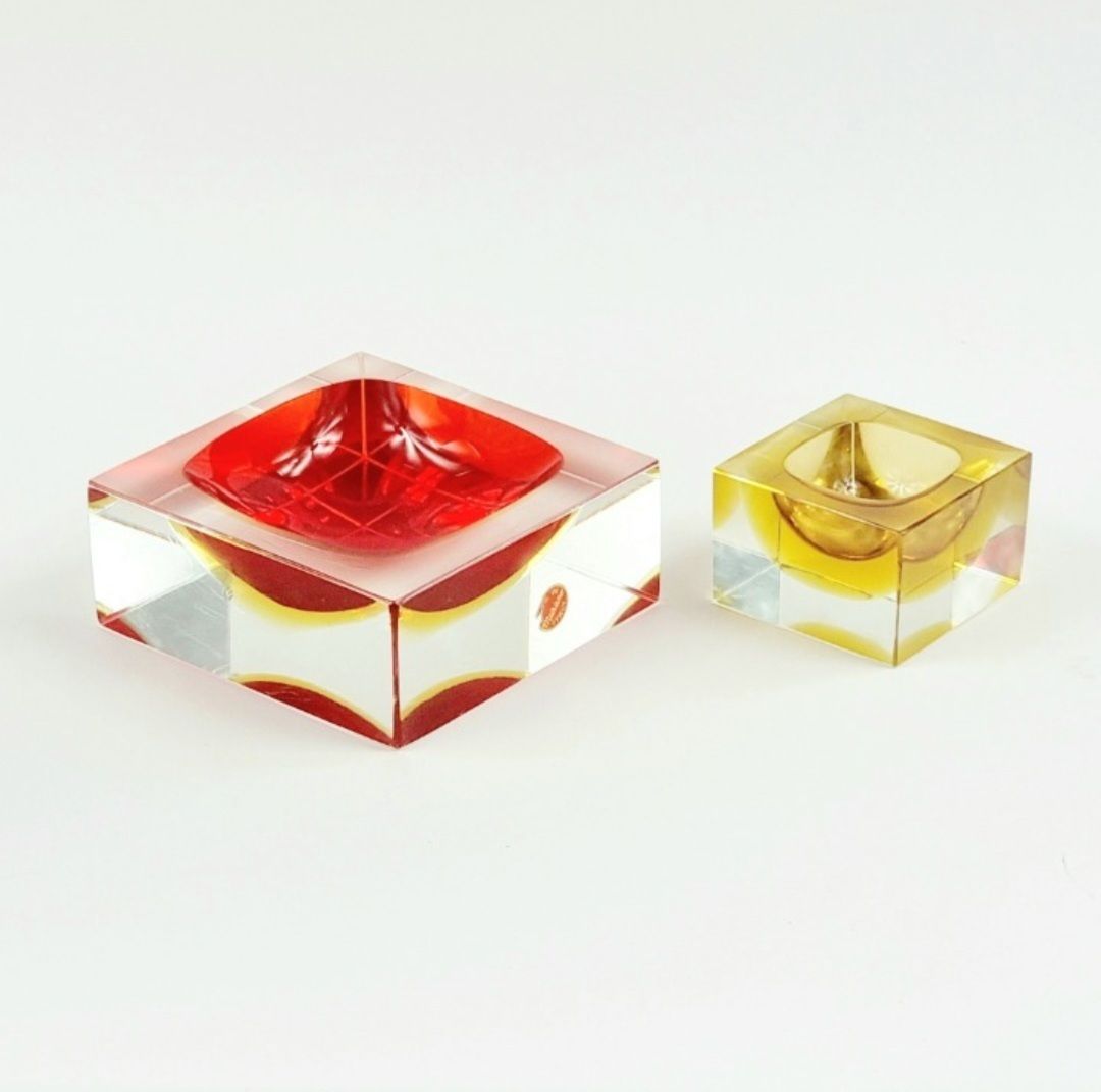 Monumental Mid Century Sommerso Murano Glass Catchall/Vide Poche By Flavio Poli For Seguso Vetri D'arte, Italy, 1970s photo for sale