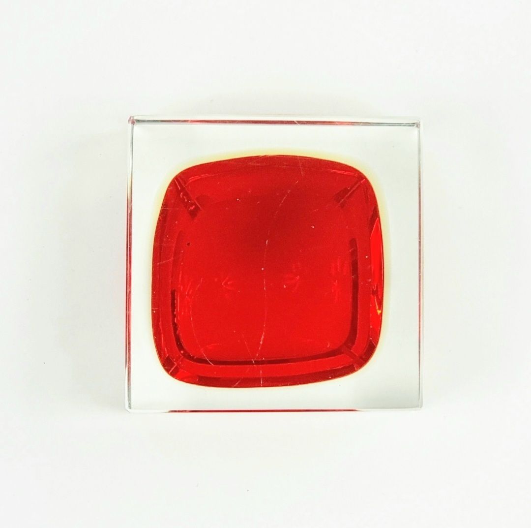 Monumental Mid Century Sommerso Murano Glass Catchall/Vide Poche By Flavio Poli For Seguso Vetri D'arte, Italy, 1970s photo vintage