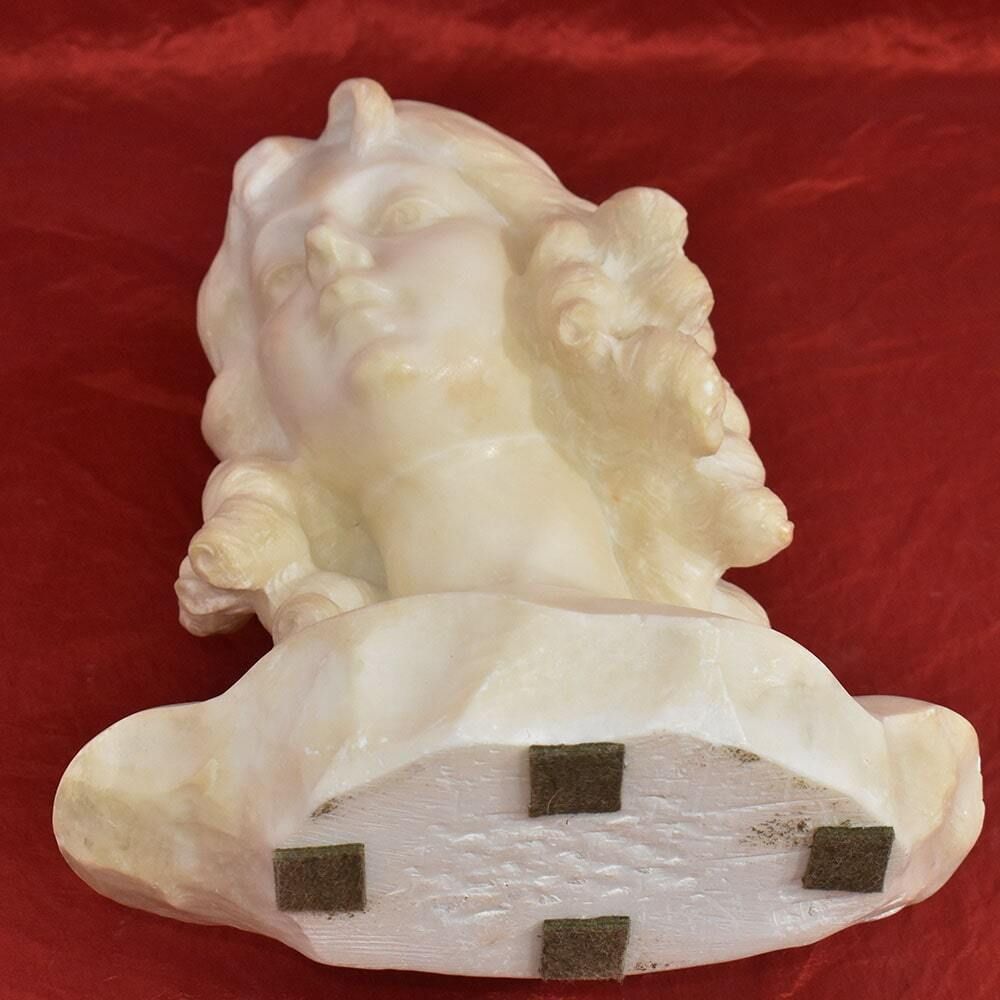 photo for sale Antique Statues, Marble, Bust Of Woman, Young Girl Sculpture, XIX Century.