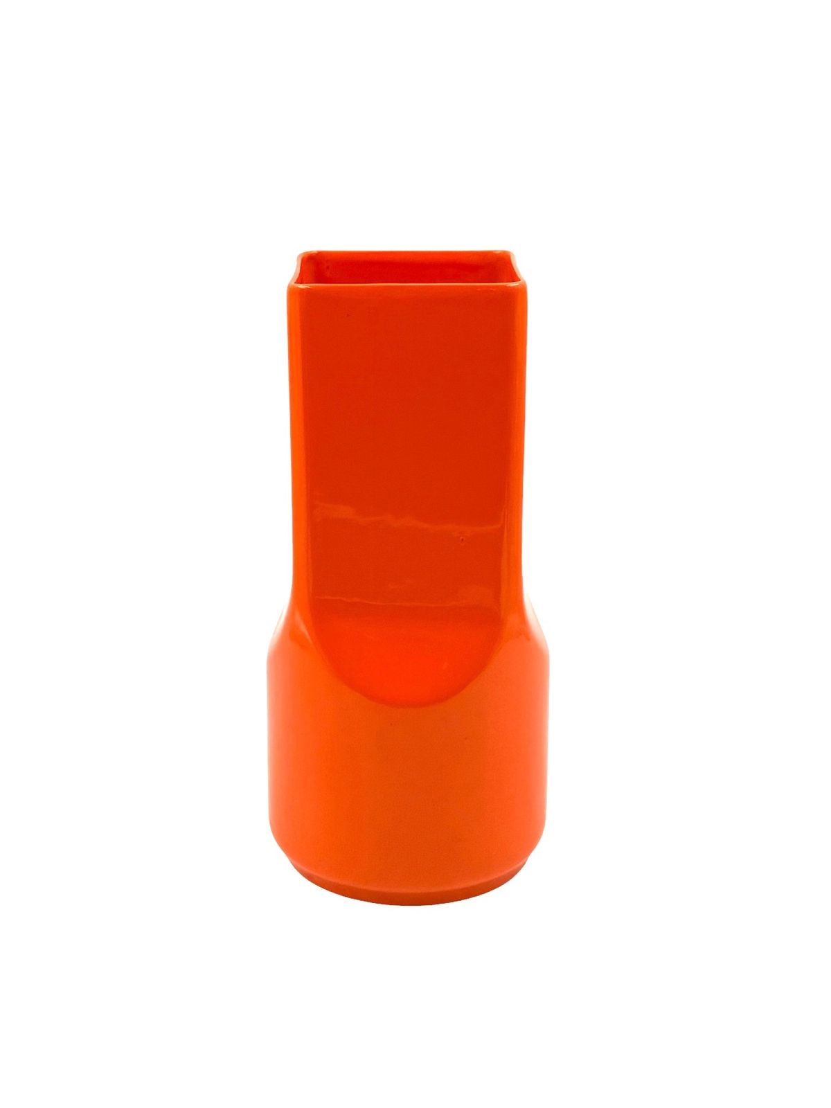 Studio Opi, Space Age Orange Ceramic Vase, Gabbianelli Italy Ca. 1960